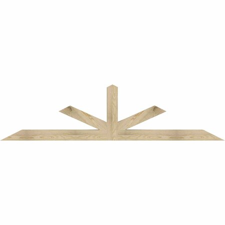 Ekena Millwork Saratoga Rough Sawn Timber Gable Bracket, Douglas Fir, 84"W x 21"H x 4"D x 4"F, 6/12 Pitch GBW084X21X0404SAR00RDF